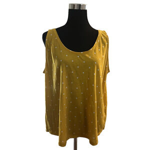 Old Navy Sleeveless Polka Dot Tank Top Mustard Yellow Size XL